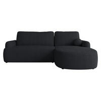 ECKSOFA Loridu Cord, Seite: Rechts - Schwarz, Holz/Kunststoff (250/174cm) - MIRJAN24