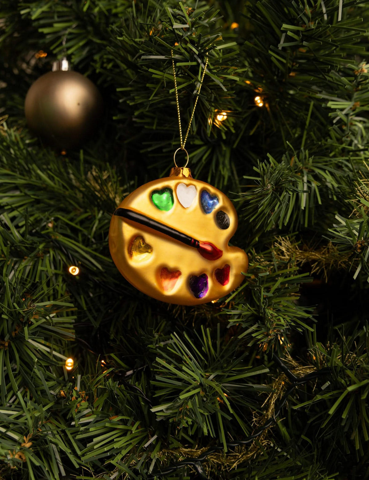WEIHNACHTSKUGEL Malerpinsel 10 cm - Goldfarben, Glas (3/9/1cm)