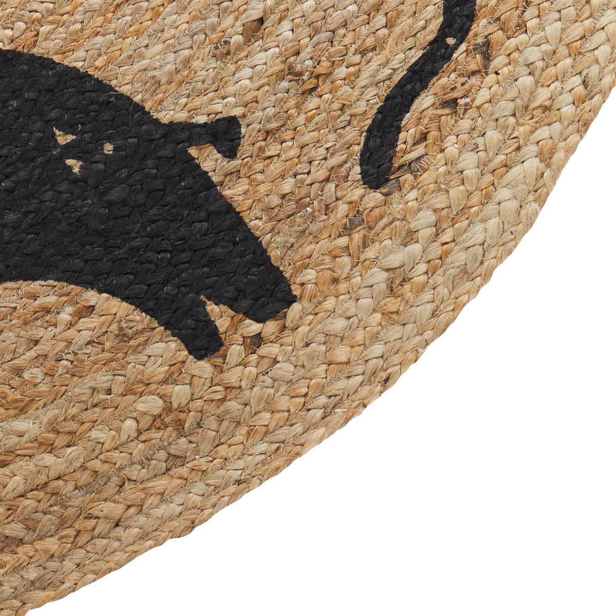 KURZFLOR-TEPPICH Beige 120 cm Earth - Beige/Schwarz, Naturmaterialen (120/120cm) - Beliani