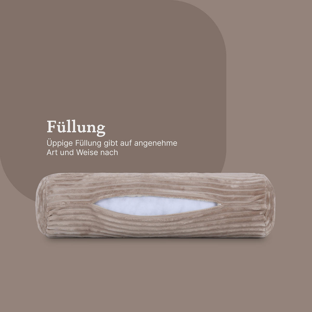 DEKOKISSEN Cord 20x70 cm Hellbraun - Hellbraun, Textil (20/70cm) - Bestlivings