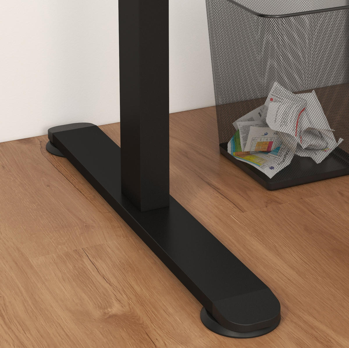 SCHREIBTISCH elektrisch höhenverstellbar 140 x 70 cm Schwarz - Schwarz, Holz (140/70/116cm) - Meubliv