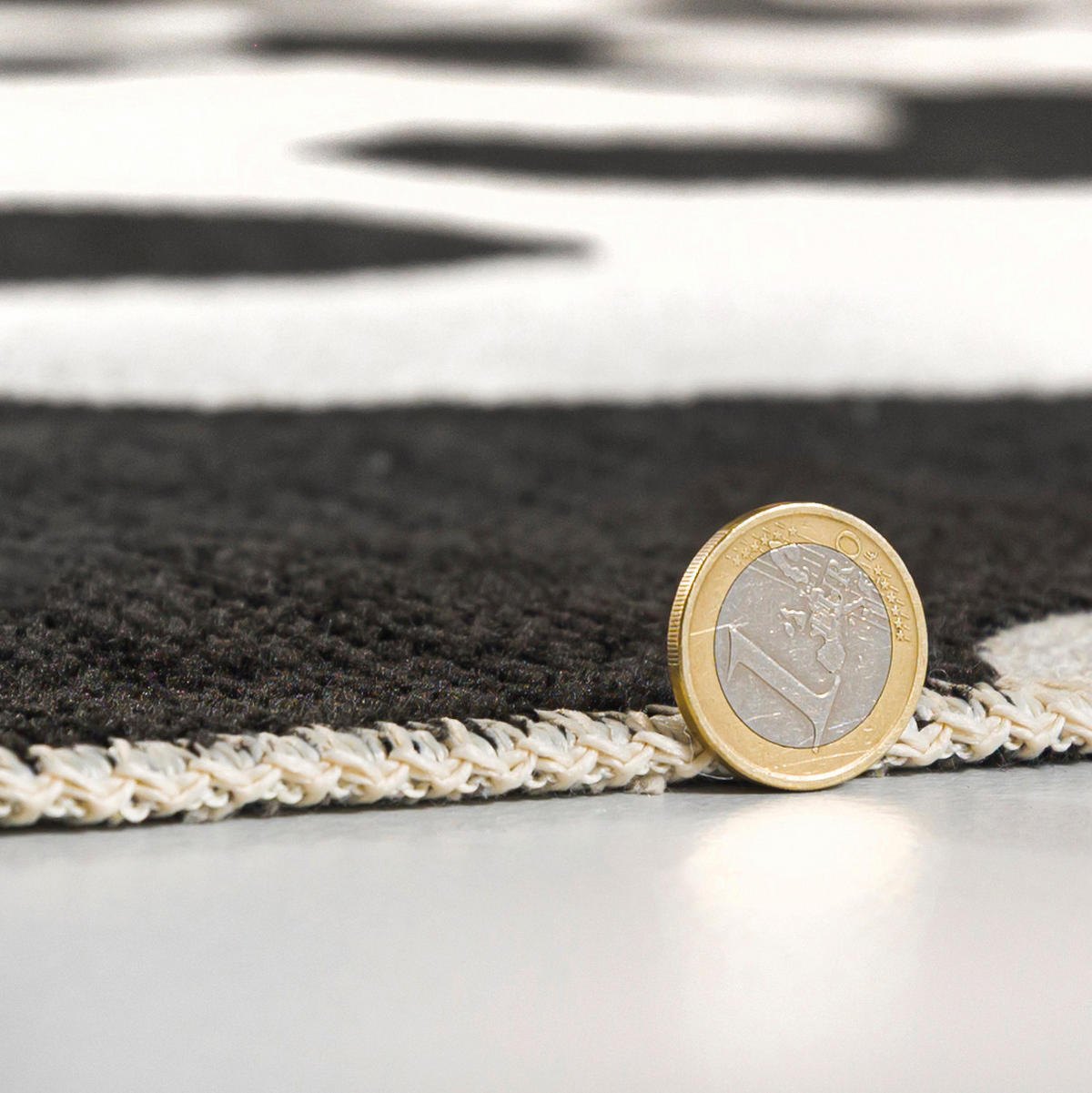 TEPPICH Zweiseitiger Schwarz Modern Abstrakt, Geometrisch - Kurzflor Rechteckig Weich - 200 x 300 cm - Creme/Schwarz, Textil (200/300cm) - Mazovia