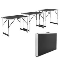 MULTIFUNKTIONSTISCH höhenverstellbar 3er-Set - Schwarz, Holz (100/60/73cm) - Juskys