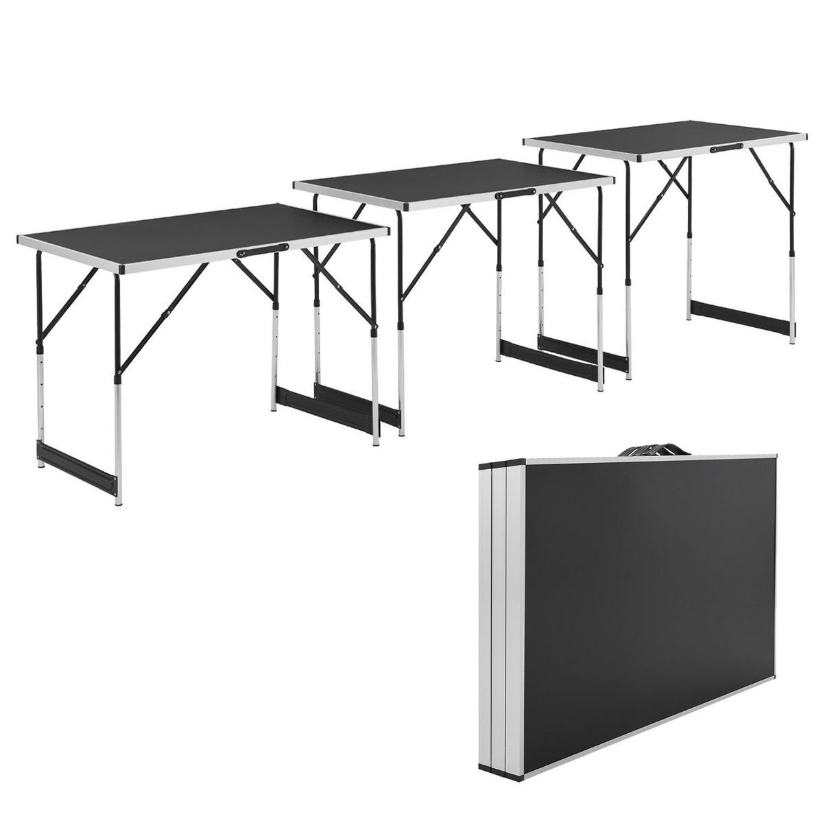 MULTIFUNKTIONSTISCH höhenverstellbar 3er-Set - Schwarz, Holz (100/60/73cm) - Juskys