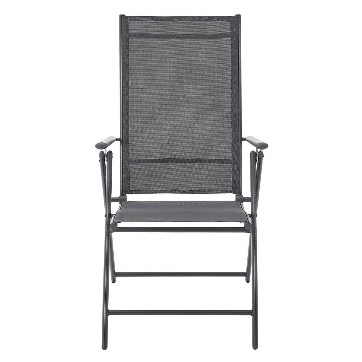 GARTENSTUHL Calena Anthrazit klappbar (4er Set) - Anthrazit, Metall (57/105/68cm) - Juskys