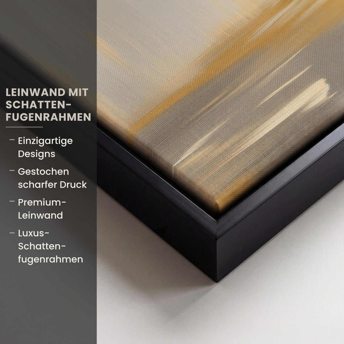 LEINWAND Bilder mit Rahmen - Gemälde - Baum - Abstrakt - Blätter - 60x40 - Beige, Textil (60/40cm) - MuchoWow