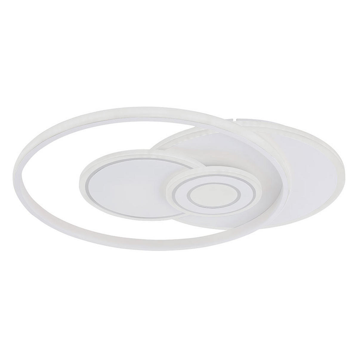 LED DECKENLEUCHTE Metall Weiß Chromring - Weiß, Metall (54/46/6cm) - Globo Lighting