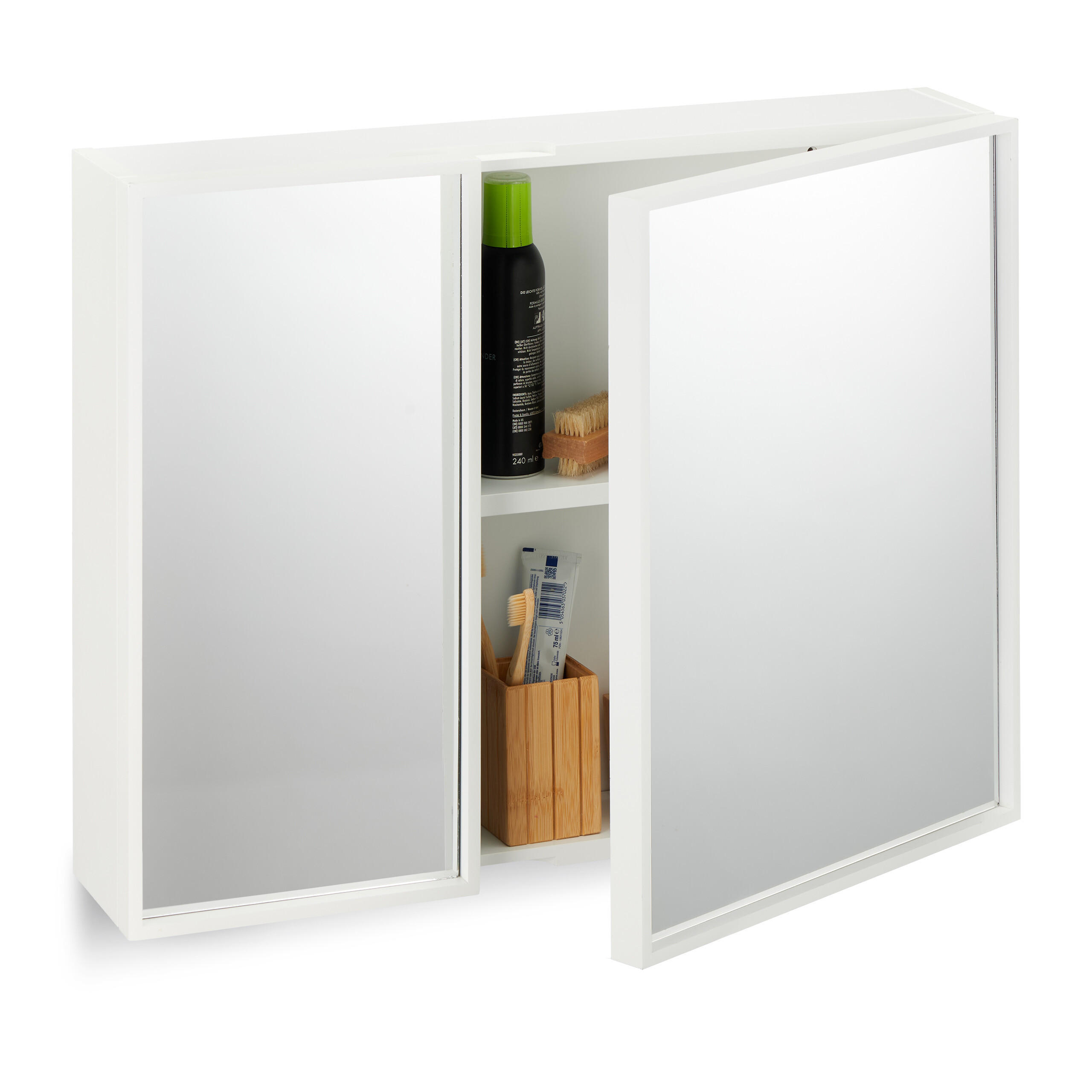 SPEGELSKÅP Vit 2-dörrar MDF glas 50 cm Multicolor 50/65/15.5 cm