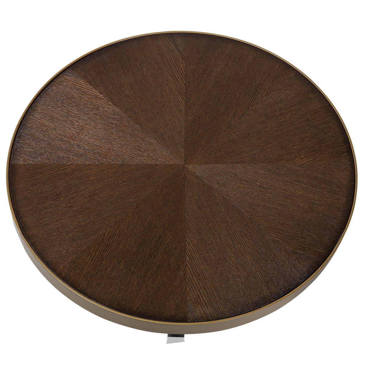 BEISTELLTISCH dunkler Holzfarbton/gold 44 cm Ramona - Dunkelbraun/Goldfarben, Holzwerkstoff (44/44/55cm) - Beliani