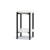 COUCHTISCH GERIS mit Ablageboden, Spanplatte, weiß - Weiß Hochglanz/Schwarz, Holz/Metall (45/45/61cm) - KONSIMO®