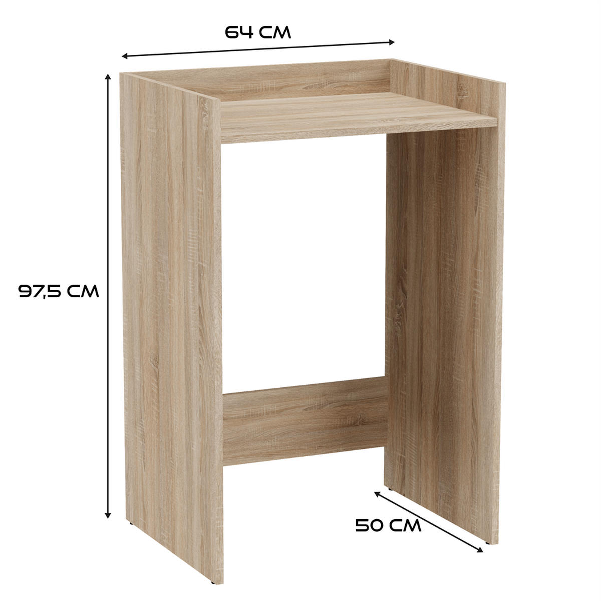 BADEZIMMERSCHRANK POLA NP für Waschmaschine - Sonoma Eiche, Holzwerkstoff (64/97.5/50cm) - CDF