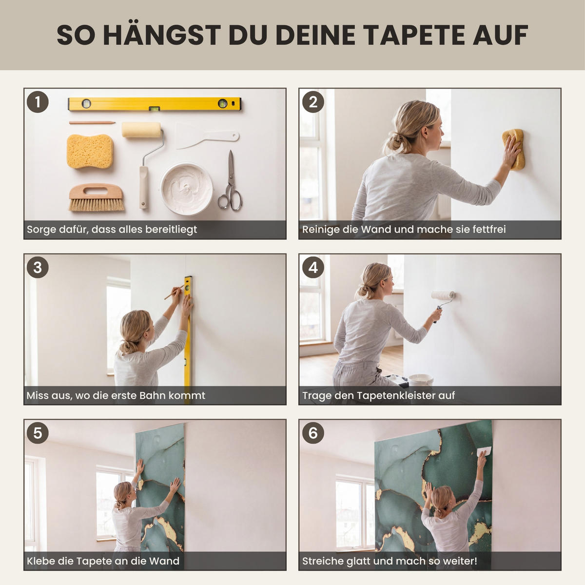 TAPETE - Gold - Marmor - Grün - Luxus - Marmoroptik - Grau - 450x220 cm - Grün, Papier (450/220cm) - OnlyWow