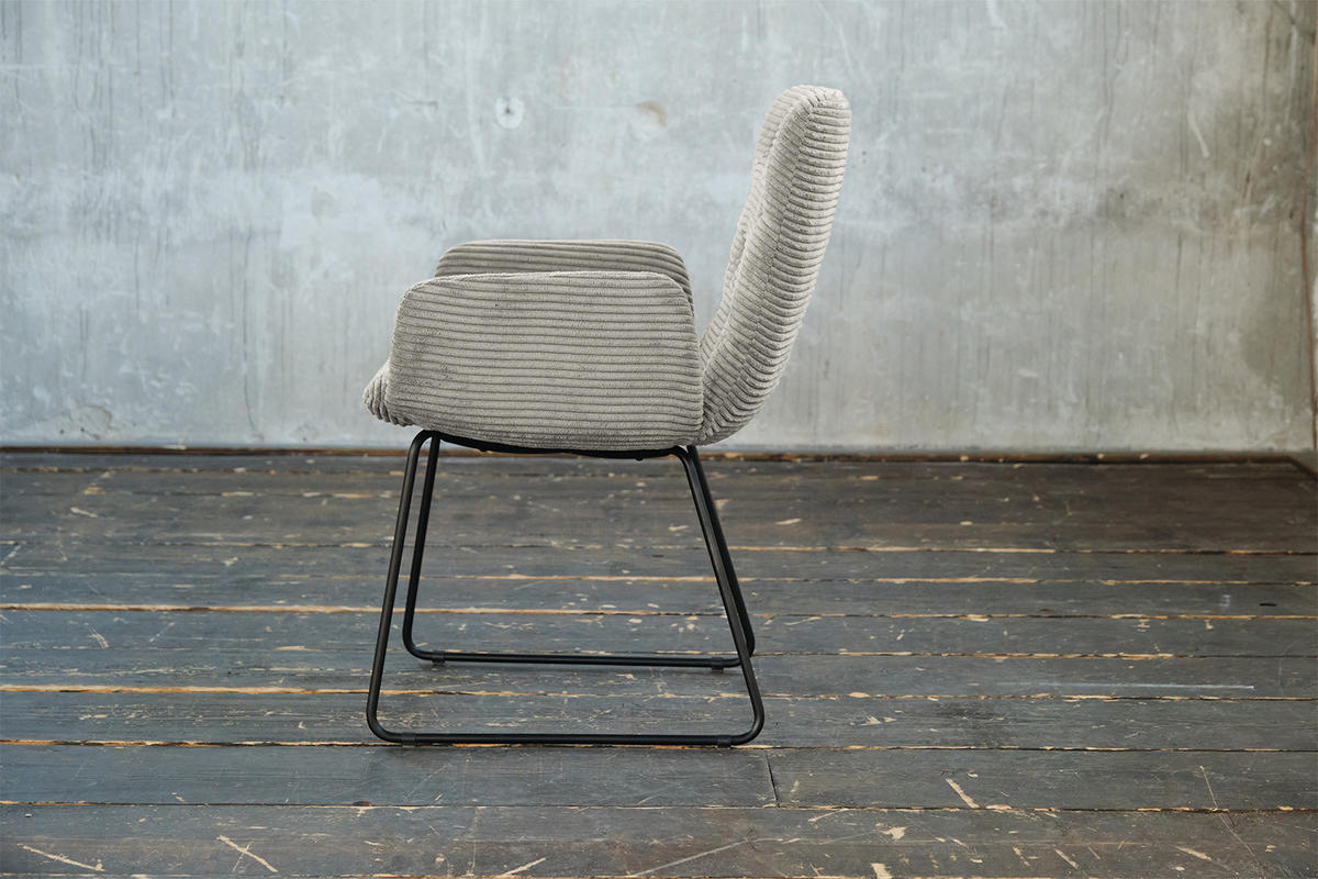 STUHL NEW CHARME Steingrau Cord - Greige/Grau, Textil (59/87/66cm) - KAWOLA