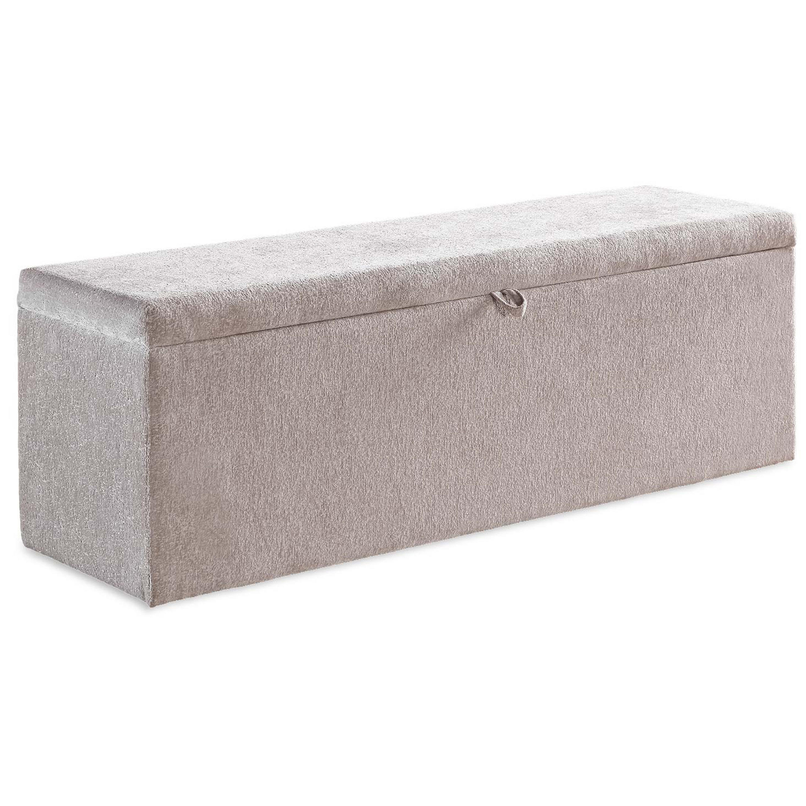 BETTBANK PALERMO 160/43/43 cm, Beige, Aufklappbar, mit Stauraum - Creme/Schwarz, Holz/Kunststoff (160/43/43cm) - Consilio Concept