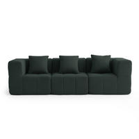 3-SITZER-SOFA Bouclé-Stoff Waldgrün - Waldgrün, Textil (260/73/95cm) - MILYsofa