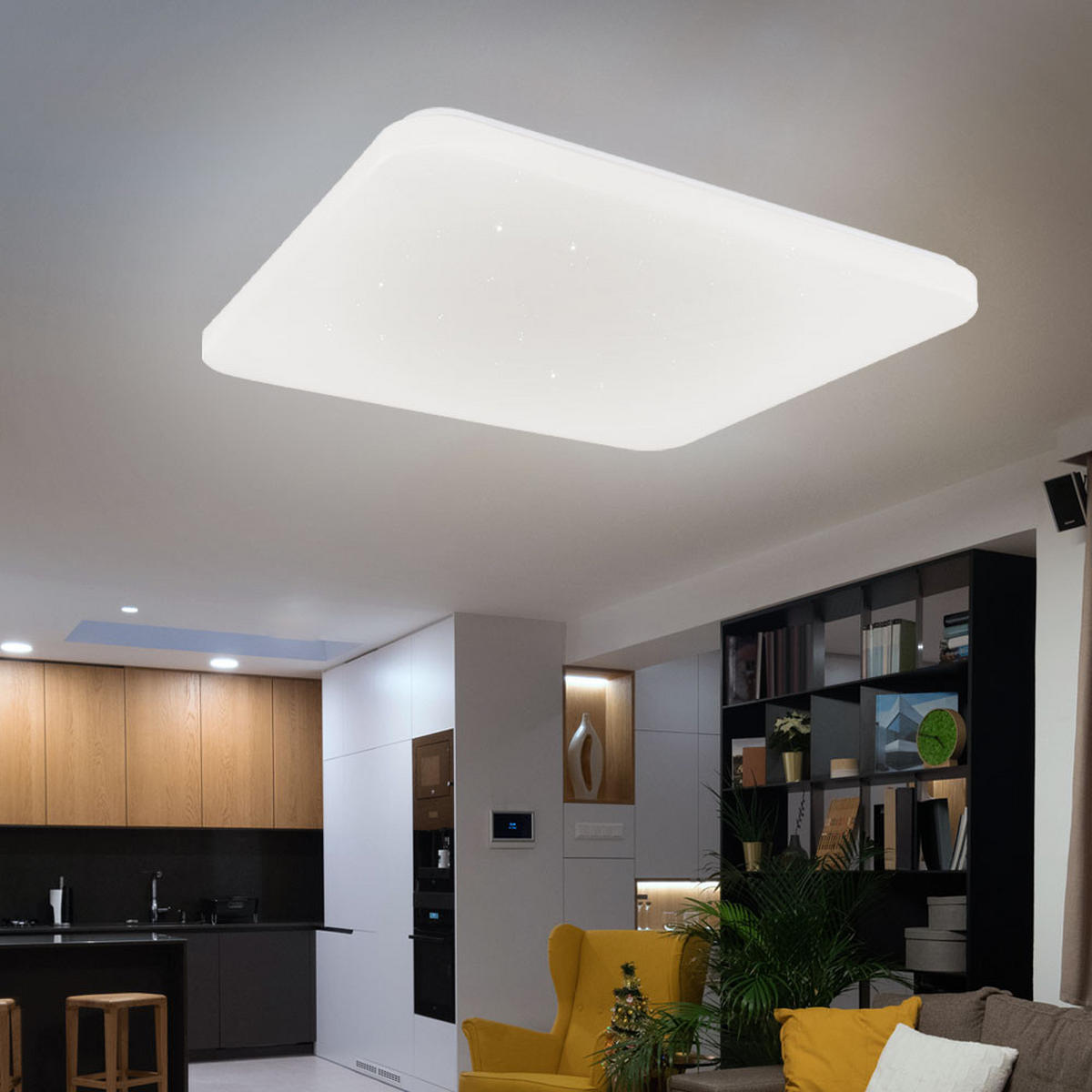 LED DECKENLEUCHTE SAJAMA Weiß - Weiß, Metall (53/53/7.7cm) - Globo Lighting