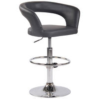 BARHOCKER Jan, Gestell Metall in Chromoptik, Kunstleder Grau - Chromfarben/Grau, Kunststoff/Textil (58/100/47cm) - TPFLiving