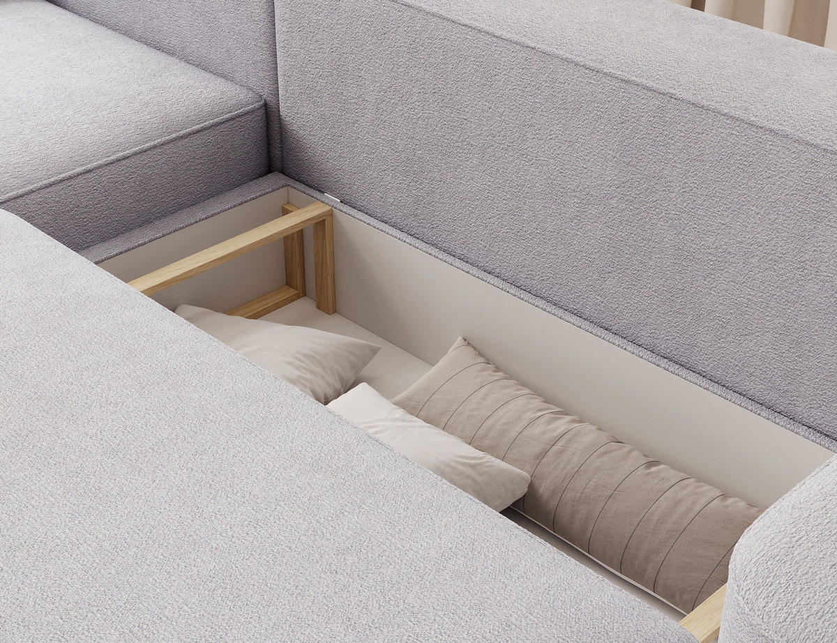 ECKSOFA RUMA - Grau (Touch 03) - Grau, Holzwerkstoff (285/180cm) - Möblo