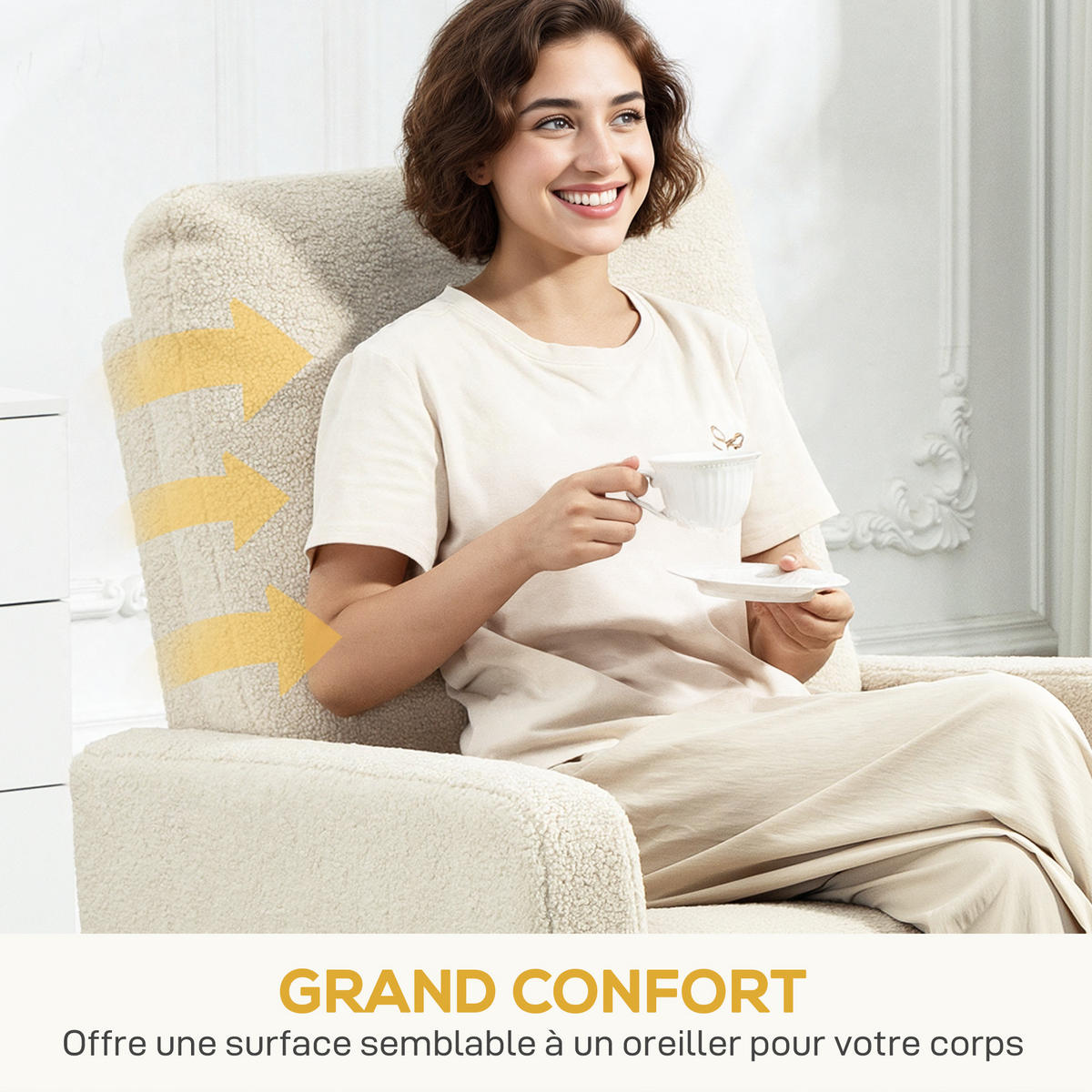 RELAXSESSEL DE-15402 135° neigbar mit Fußstütze Beige - Beige, Metall (76/100/94cm) - ComfortXL