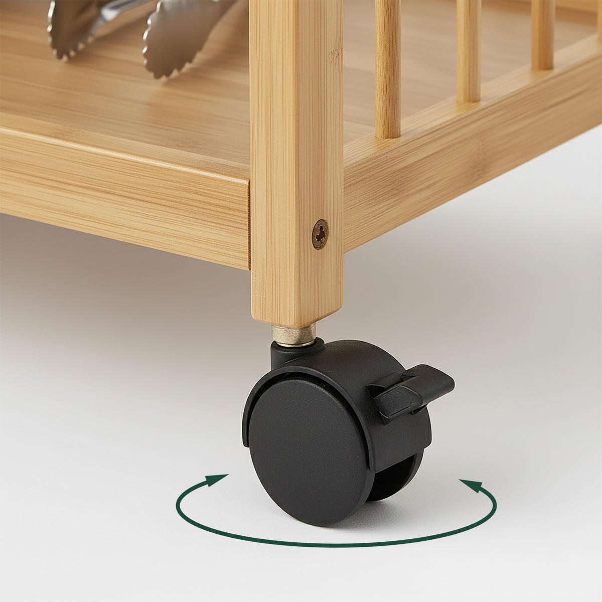 KUCHYŇSKÝ vůz - světle hnědá, dřevo/plast (53/80/30cm) - Relaxdays