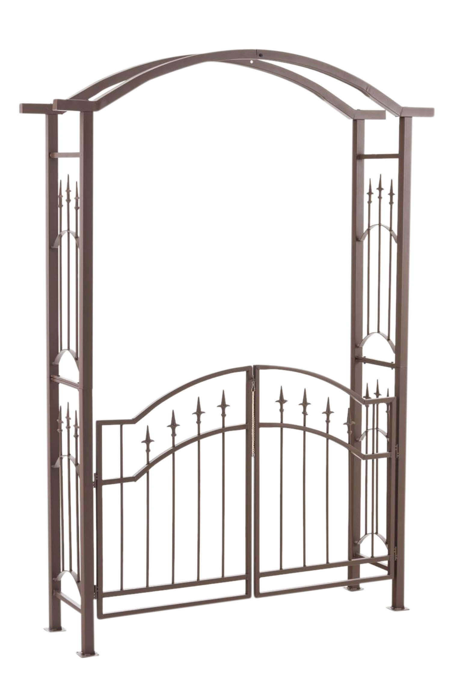 ROSENBOGEN Lux mit Tor braun - Braun, Metall (157/225/40cm) - TPFGarden