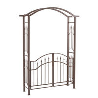 ROSENBOGEN Lux mit Tor braun - Braun, Metall (157/225/40cm) - TPFGarden