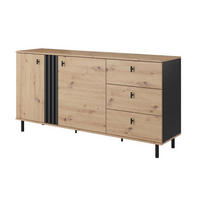 SIDEBOARD Weiß MANDI D Mit Lamellen Mit Metallgestell - Multicolor, Holzwerkstoff (165.1/82.2/40cm) - Sepro Meble