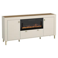 SIDEBOARD Mossa 2D1S MO07 mit Kamin - Kaschmir/Goldfarben, Holzwerkstoff/Kunststoff (177/84/40cm) - MIRJAN24