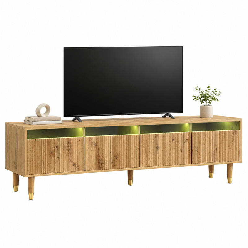 TV-SCHRANK mit 4 Schubladen 178 cm MDF Holzoptik - Braun, Holzwerkstoff (35/45/178cm) - Beauniv