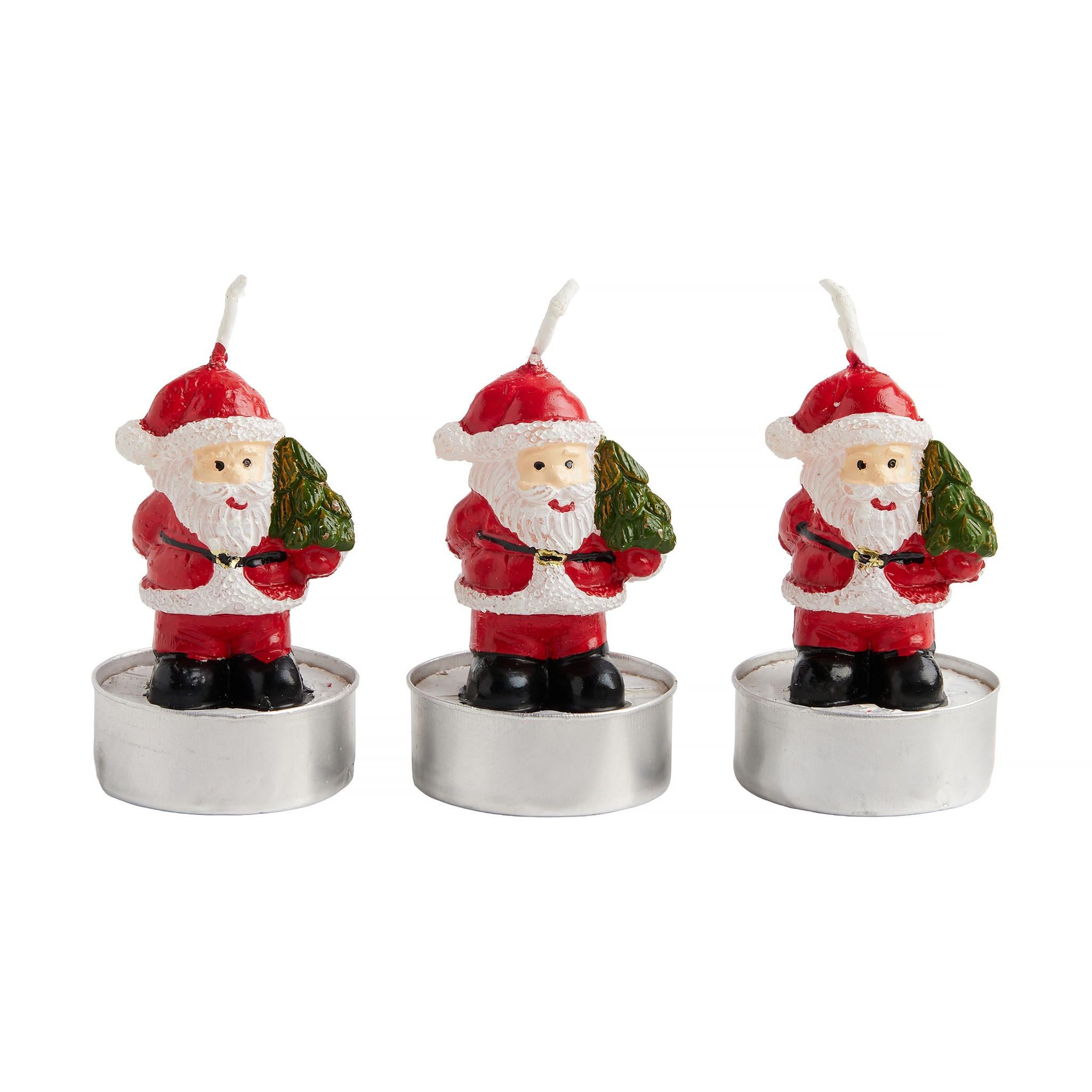 TEELICHT SET Weihnachten Santoni 3 Stk - Rot, Kunststoff (5.5/6.5/14cm) - home&you