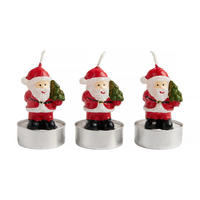 TEELICHT SET Weihnachten Santoni 3 Stk - Rot, Kunststoff (5.5/6.5/14cm) - home&you