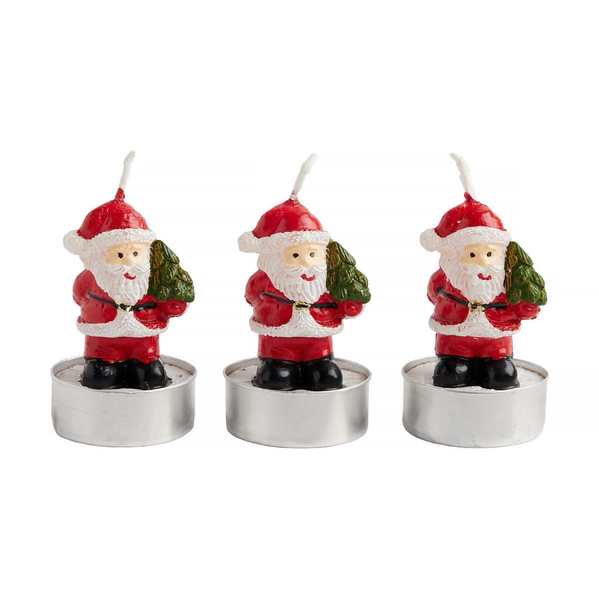 TEELICHT SET Weihnachten Santoni 3 Stk - Rot, Kunststoff (5.5/6.5/14cm) - home&you