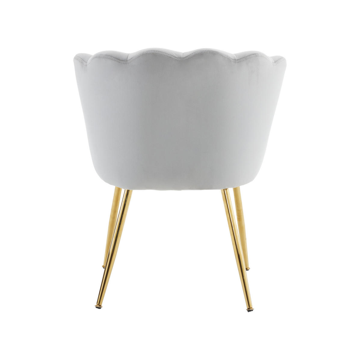 SESSEL 63x58x77 cm in Grau, Samt Blütenblatt, 9 cm Polster, vergoldete Metallbeine, ergonomisch - Grau, Textil (58/77/63cm) - Modfu
