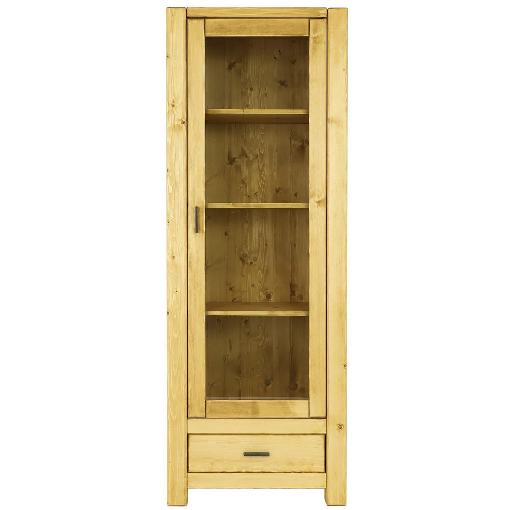 VITRINE aus Massivholz Sara - Honig, Holz (72/195/40cm) - Seart