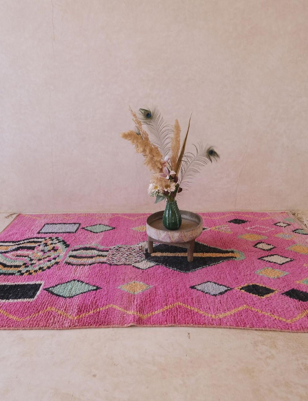 BERBERTEPPICH aus reiner Wolle 172x 273 cm - Pink, Naturmaterialien (172/273cm) - AFK Living