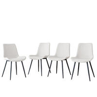 STUHL-SET DE-36498 4 Stück mit Kunstlederbezug Weiß - Weiß, Metall (47/83/50cm) - ComfortXL