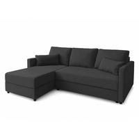 ECKSOFA L Form Dolceo Aschgrau 226/140/78 cm – Schlaffunktion Universell Rechts Links - Graphitfarben/Schwarz, Kunststoff/Textil (226/140cm) - AX Living