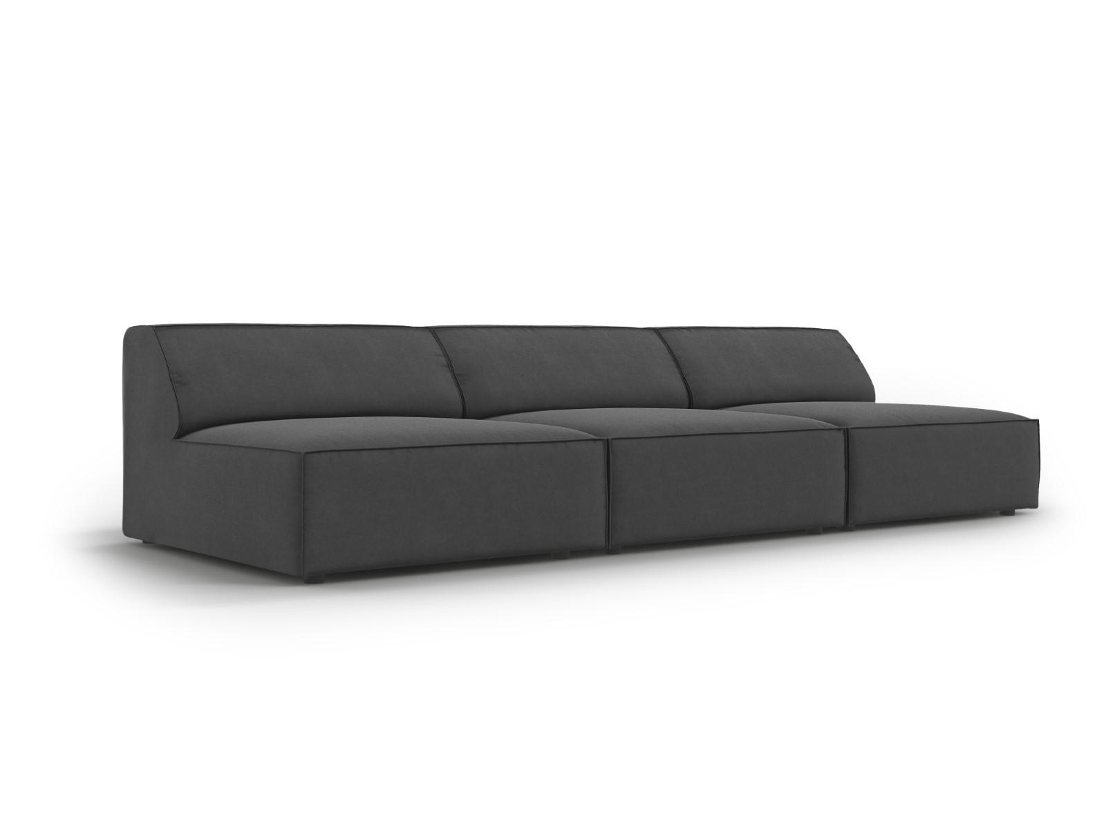 SOFA Jodie aus Samt grau 3 Sitzplätze - Grau, Textil (240/70/102cm) - Micadoni