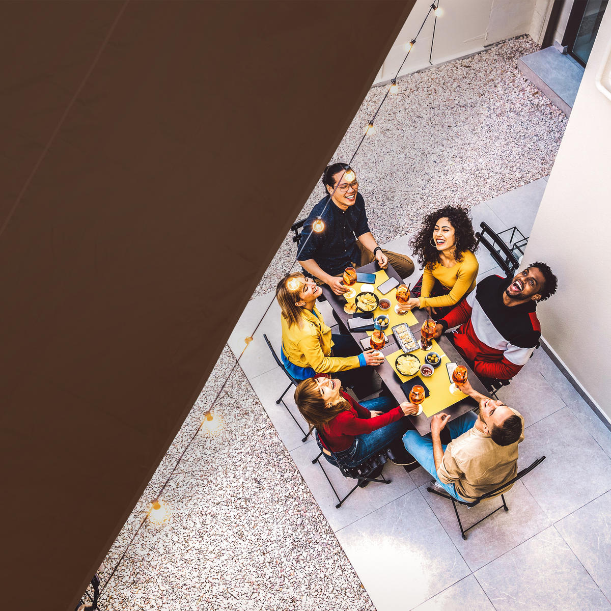 SONNENSEGEL - Braun, Textil/Metall (350/250cm) - Relaxdays