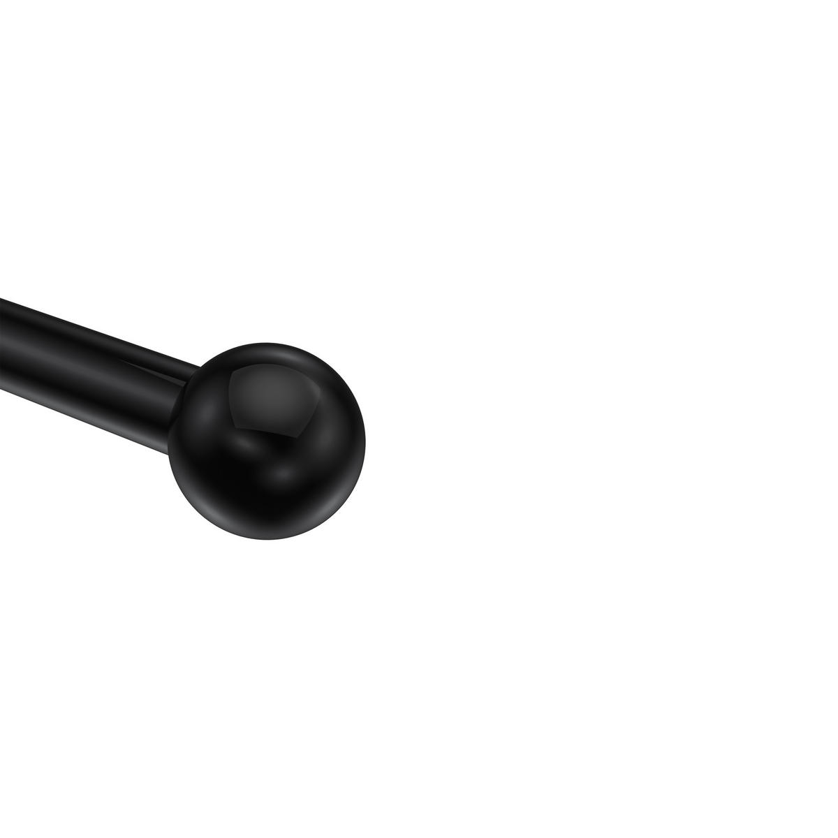 ENDSTÜCKE FÜR GARDINENSTANGEN 20 mm Ø, Luino Schwarz, Packung 2 Stück - Schwarz, Metall (2.5/3/3cm) - INTERDECO