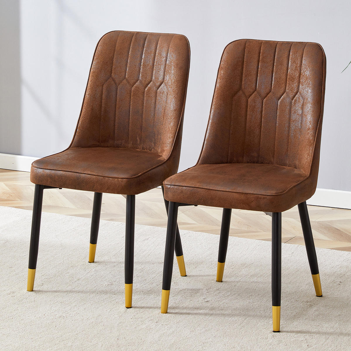 STUHL mit Rückenlehne modernes Design Mehrfarbig 41.5x43x89 cm Metall 2er-Set - Multicolor, Metall (41.5/89/43cm) - SONNENH
