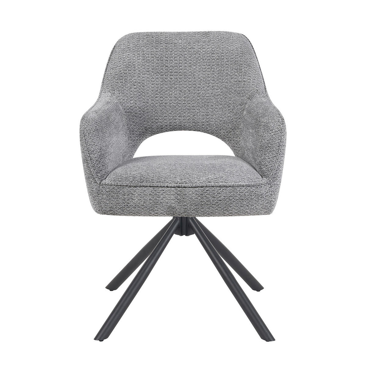 DREHSTUHL Mika-Ben 2er-Set - Dunkelgrau/Schwarz, Textil/Metall (60/87/65cm) - DUBI Möbel