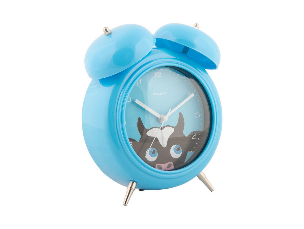 WECKER Peekaboo Cow 15.2/15.2/18.2 cm - Blau, Kunststoff (15.2/18.2/15.2cm) - Karlsson