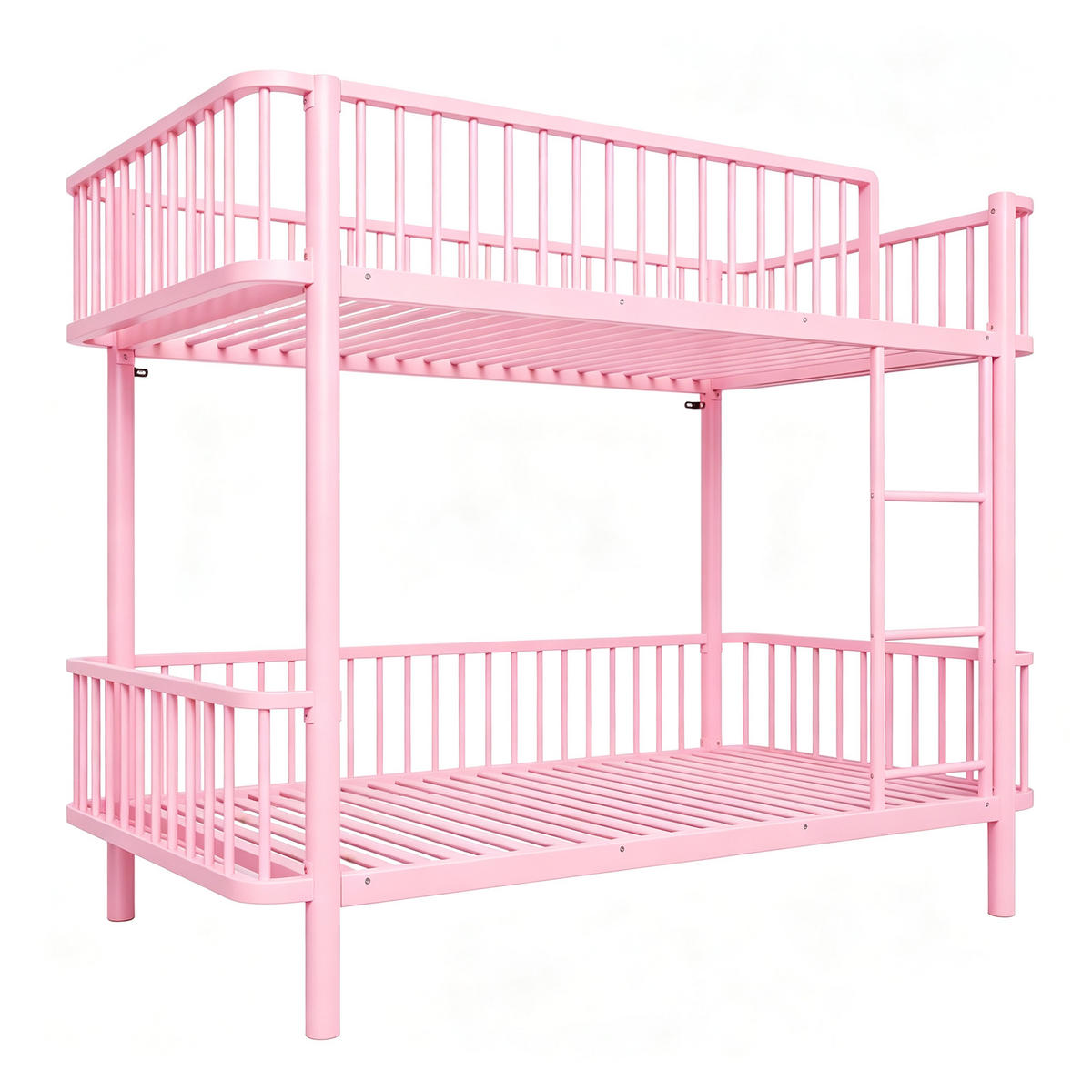 METALL-ETAGENBETT 90*200 mit Schutzgitter, Schwarz-Rosa - Pink, Metall (90/200cm) - FLIEKS