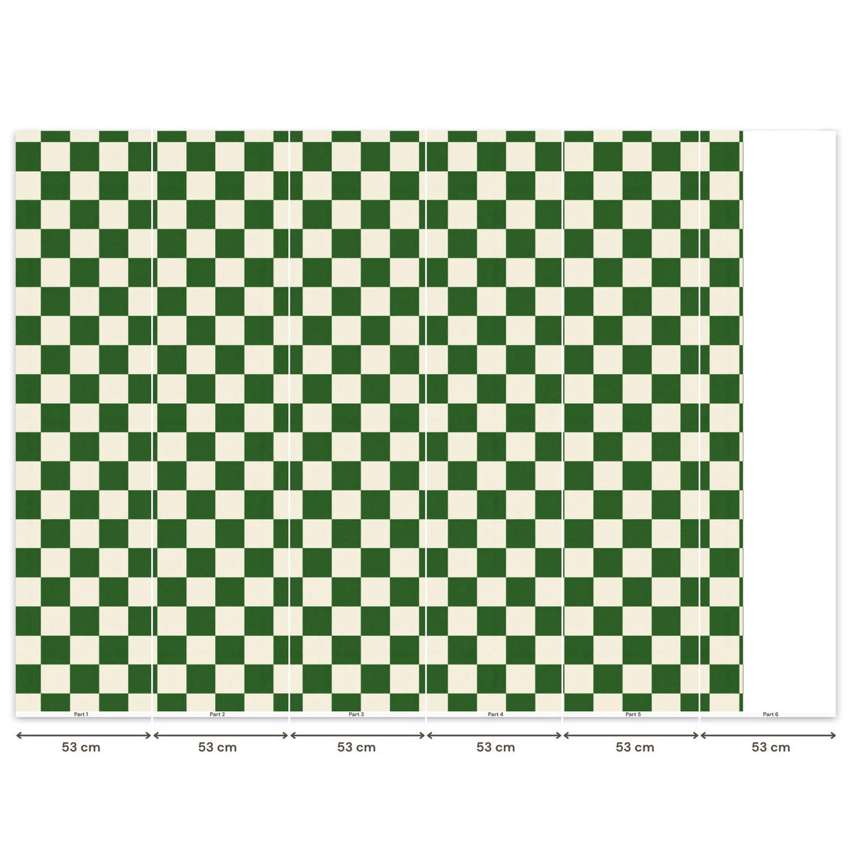 KINDERTAPETE - Schachbrett - Muster - Grün - 280x220 cm - Grün, Papier (280/220cm) - OnlyWow