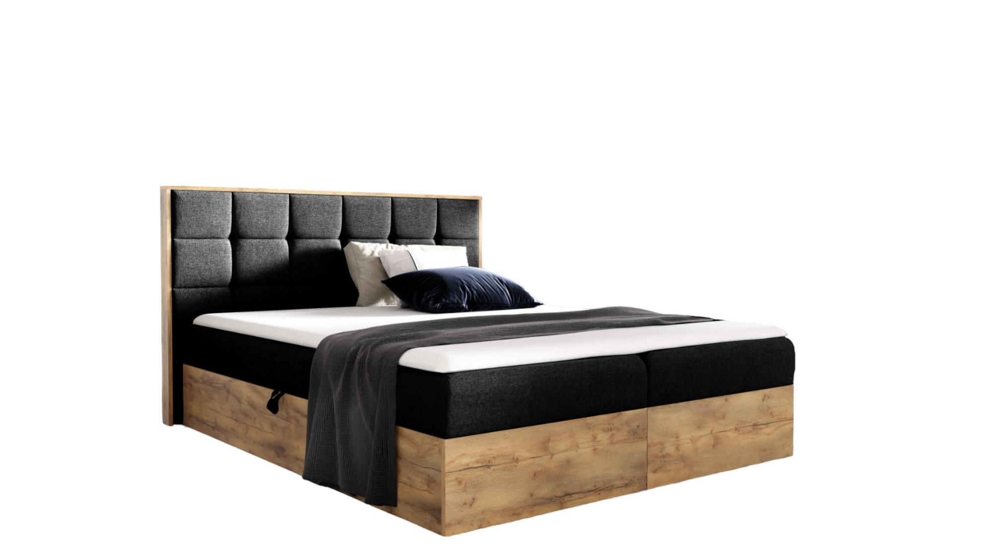 BOXSPRINGBETT BIZON 180x200 Schwarz Faro - H3 - Schwarz, Textil (180/200cm) - AN-Moebel 4u