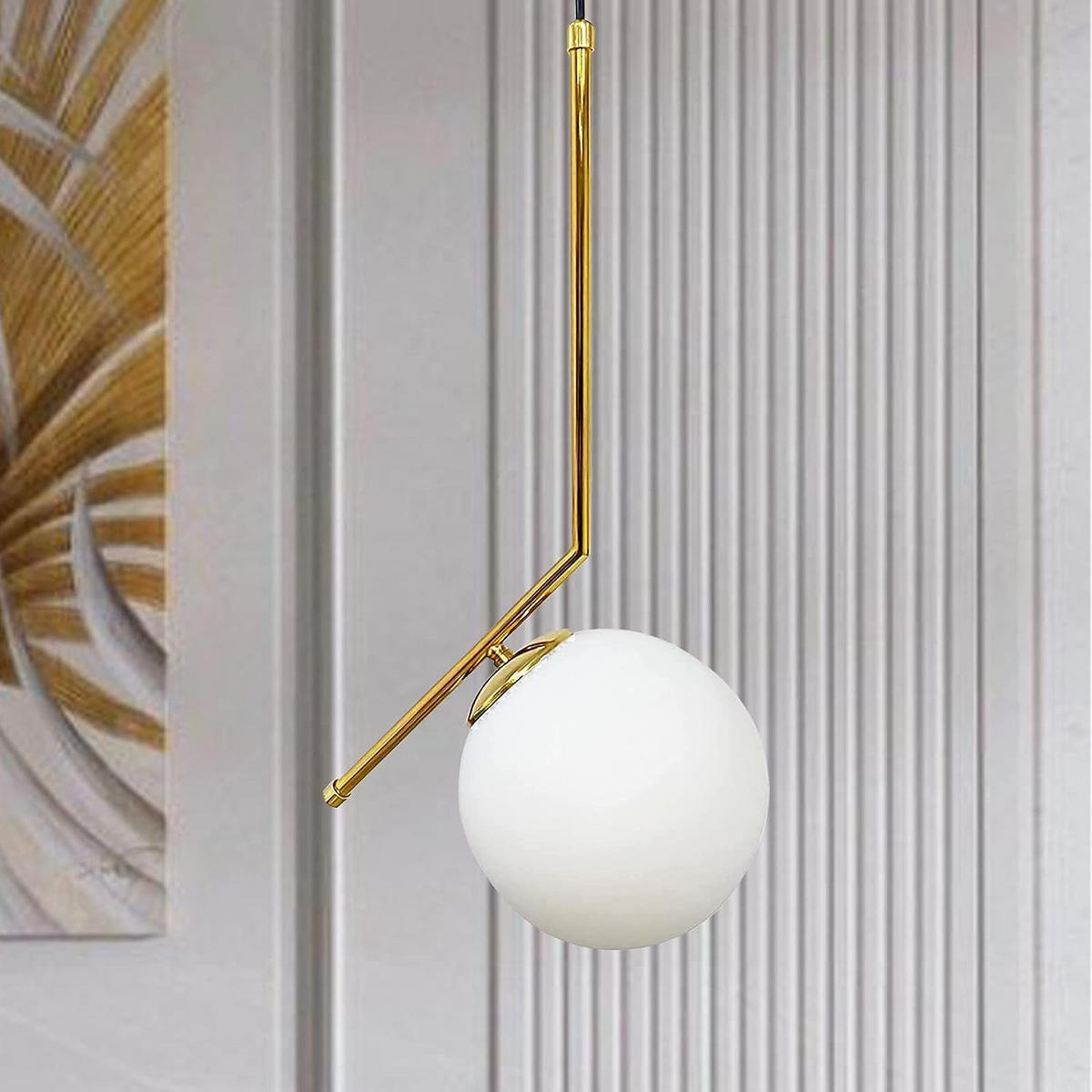 PENDELLEUCHTE Wohnzimmer Waterfor - Goldfarben, Glas/Metall (50/30/50cm) - Bamyum