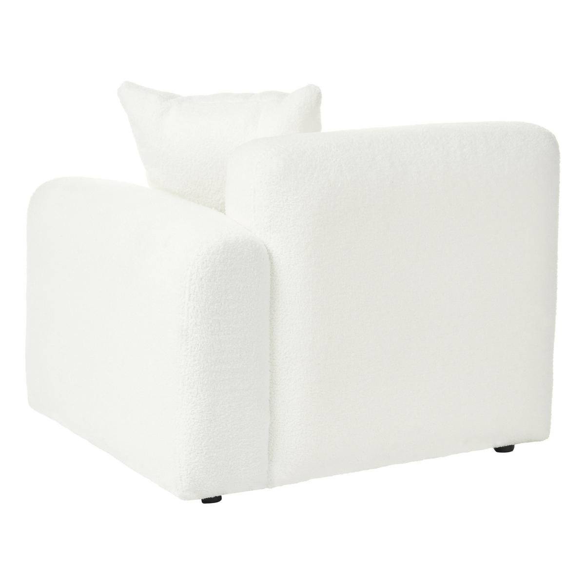 ROHOVÁ POHOVKA modul 3-místná Bouclé Bílá pravostranná Hede - bílá, textil (244/148cm) - Beliani