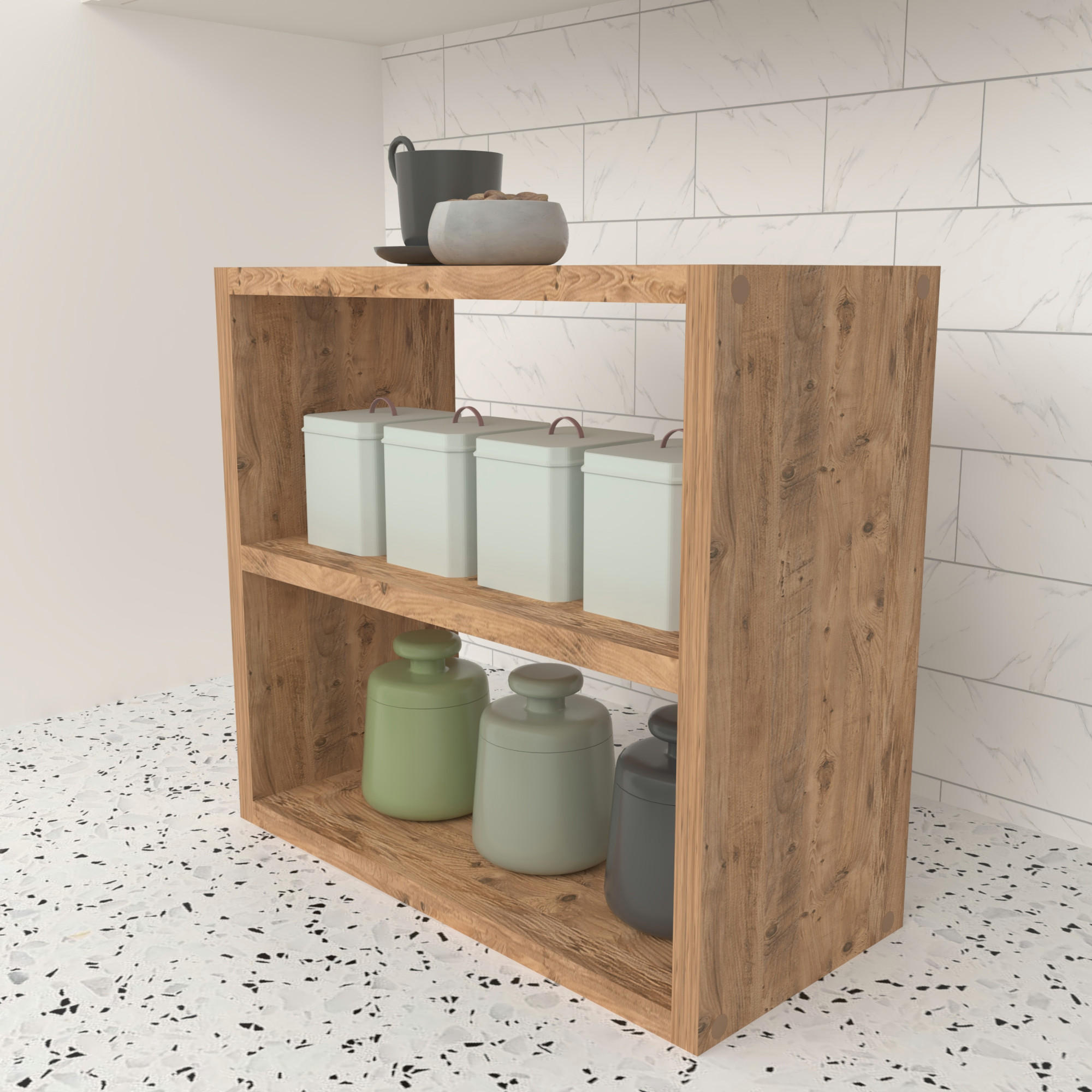 KÜCHENREGAL Hjo - Eichefarben, Holzwerkstoff (43.5/40/20cm) - [en.casa]