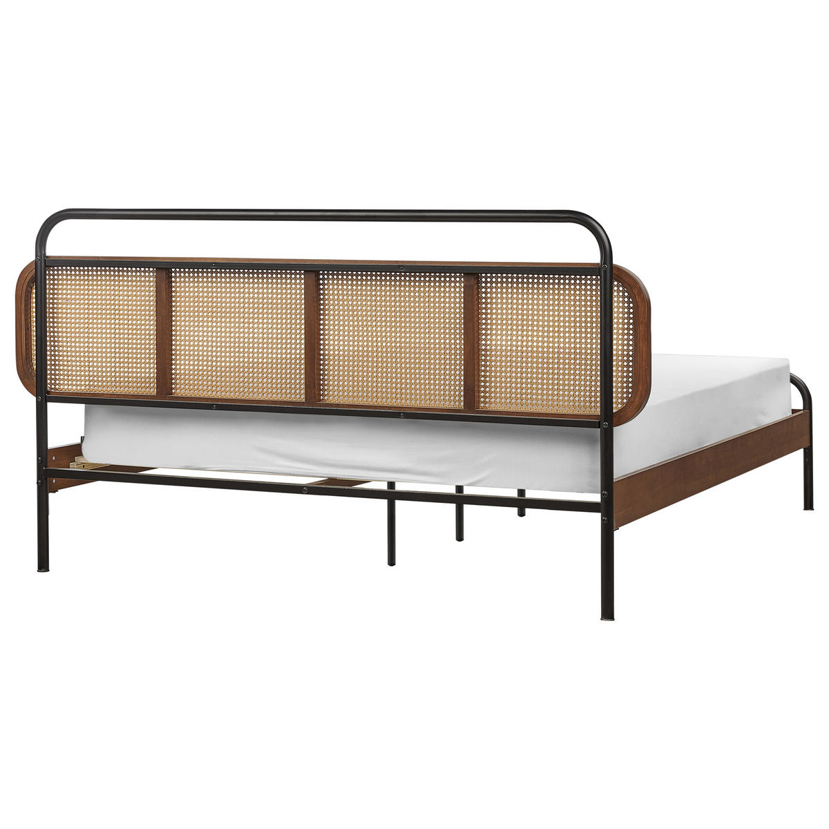 BETT mit Lattenrost 160x200 cm Dunkler Holzfarbton Boussicourt - Dunkelbraun, Holz (160/200cm) - Beliani